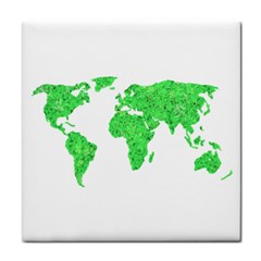 Environment Concept World Map Illustration Tile Coaster by dflcprintsclothing