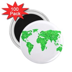 Environment Concept World Map Illustration 2 25  Magnets (100 Pack)  by dflcprintsclothing