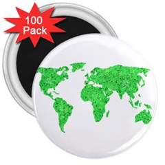 Environment Concept World Map Illustration 3  Magnets (100 Pack) by dflcprintsclothing