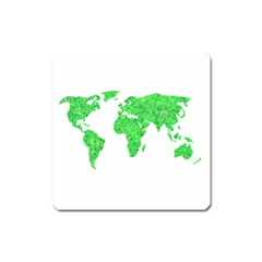 Environment Concept World Map Illustration Square Magnet by dflcprintsclothing