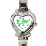 Environment Concept World Map Illustration Heart Italian Charm Watch Front