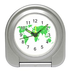 Environment Concept World Map Illustration Travel Alarm Clock by dflcprintsclothing