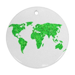 Environment Concept World Map Illustration Round Ornament (two Sides) by dflcprintsclothing