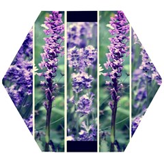 Collage Fleurs Violette Wooden Puzzle Hexagon by kcreatif