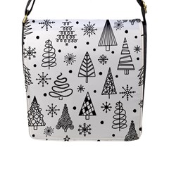Seamless Pattern With Christmas Trees Flap Closure Messenger Bag (l)