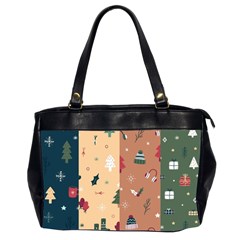 Flat Design Christmas Pattern Collection Oversize Office Handbag (2 Sides)