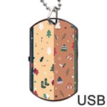 Flat Design Christmas Pattern Collection Dog Tag USB Flash (One Side) Front