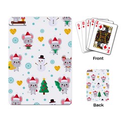 Christmas Seamless Pattern With Cute Kawaii Mouse Playing Cards Single Design (rectangle) by Vaneshart