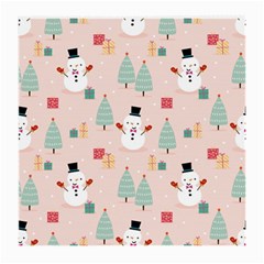 Cute Snowman Christmas Season Seamless Pattern Medium Glasses Cloth (2 Sides) by Vaneshart