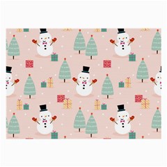 Cute Snowman Christmas Season Seamless Pattern Large Glasses Cloth (2 Sides) by Vaneshart