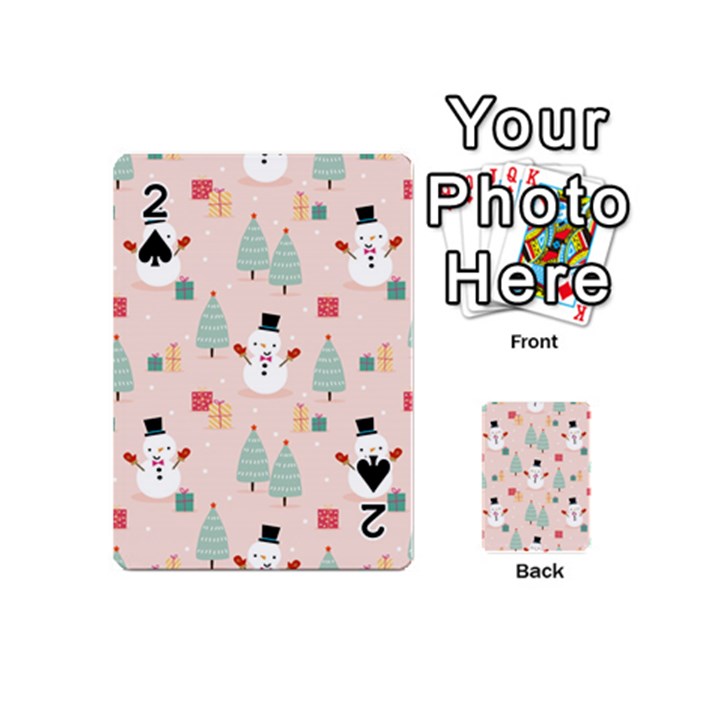 Cute Snowman Christmas Season Seamless Pattern Playing Cards 54 Designs (Mini)
