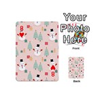 Cute Snowman Christmas Season Seamless Pattern Playing Cards 54 Designs (Mini) Front - Heart8