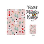 Cute Snowman Christmas Season Seamless Pattern Playing Cards 54 Designs (Mini) Front - Diamond9