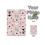 Cute Snowman Christmas Season Seamless Pattern Playing Cards 54 Designs (Mini) Front - Club10