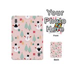 Cute Snowman Christmas Season Seamless Pattern Playing Cards 54 Designs (Mini) Front - Spade8