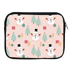 Cute Snowman Christmas Season Seamless Pattern Apple Ipad 2/3/4 Zipper Cases by Vaneshart