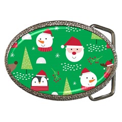 Cute Face Christmas Character Cute Santa Claus Reindeer Snowman Penguin Belt Buckles by Vaneshart