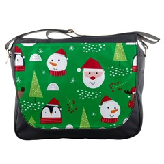 Cute Face Christmas Character Cute Santa Claus Reindeer Snowman Penguin Messenger Bag