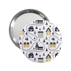 Abstract Seamless Pattern With Cute Houses Trees Road 2 25  Handbag Mirrors