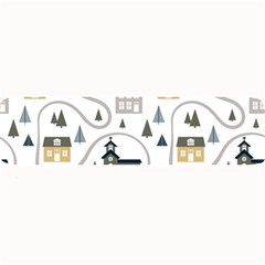 Abstract Seamless Pattern With Cute Houses Trees Road Large Bar Mats by Vaneshart