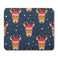 Cute Deer Heads Seamless Pattern Christmas Large Mousepads