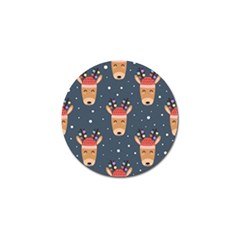 Cute Deer Heads Seamless Pattern Christmas Golf Ball Marker (10 Pack) by Vaneshart