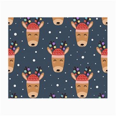 Cute Deer Heads Seamless Pattern Christmas Small Glasses Cloth by Vaneshart