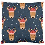 Cute Deer Heads Seamless Pattern Christmas Standard Flano Cushion Case (Two Sides) Back