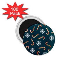 Christmas Seamless Pattern With Candies Snowflakes 1 75  Magnets (100 Pack) 