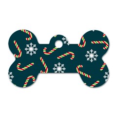 Christmas Seamless Pattern With Candies Snowflakes Dog Tag Bone (one Side) by Vaneshart