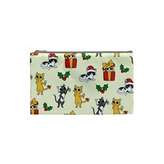 Christmas Funny Pattern Cat Cosmetic Bag (small)