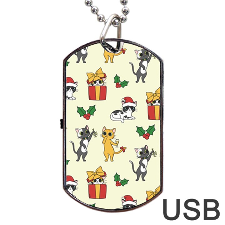 Christmas Funny Pattern Cat Dog Tag USB Flash (Two Sides)