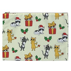 Christmas Funny Pattern Cat Cosmetic Bag (xxl)