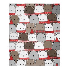 Cute Adorable Bear Merry Christmas Happy New Year Cartoon Doodle Seamless Pattern Shower Curtain 60  X 72  (medium)  by Vaneshart