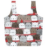 Cute Adorable Bear Merry Christmas Happy New Year Cartoon Doodle Seamless Pattern Full Print Recycle Bag (XL) Front