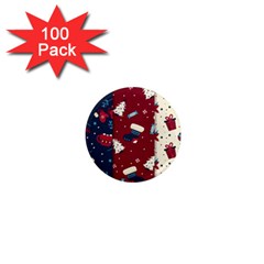 Flat Design Christmas Pattern Collection Art 1  Mini Magnets (100 Pack) 