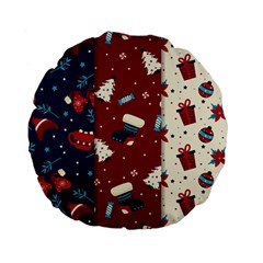 Flat Design Christmas Pattern Collection Art Standard 15  Premium Flano Round Cushions