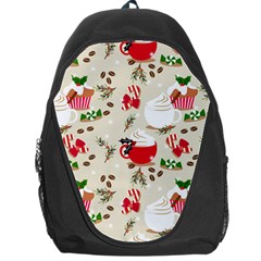 Christmas Coffe Cupcake Seamless Pattern Backpack Bag by Vaneshart