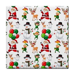 Seamless Pattern Christmas Tile Coaster