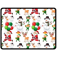 Seamless Pattern Christmas Fleece Blanket (large) 