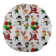 Seamless Pattern Christmas Large 18  Premium Round Cushions