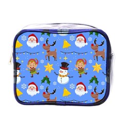 Funny Christmas Pattern With Snowman Reindeer Mini Toiletries Bag (one Side)