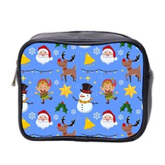 Funny Christmas Pattern With Snowman Reindeer Mini Toiletries Bag (two Sides)