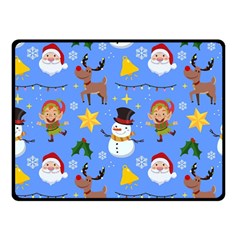 Funny Christmas Pattern With Snowman Reindeer Double Sided Fleece Blanket (small)  by Vaneshart