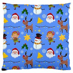 Funny Christmas Pattern With Snowman Reindeer Standard Flano Cushion Case (two Sides)