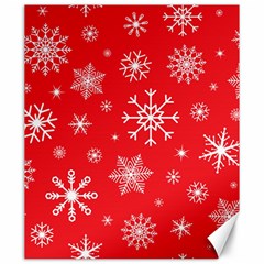 Christmas Seamless With Snowflakes Snowflake Pattern Red Background Winter Canvas 20  X 24  by Vaneshart