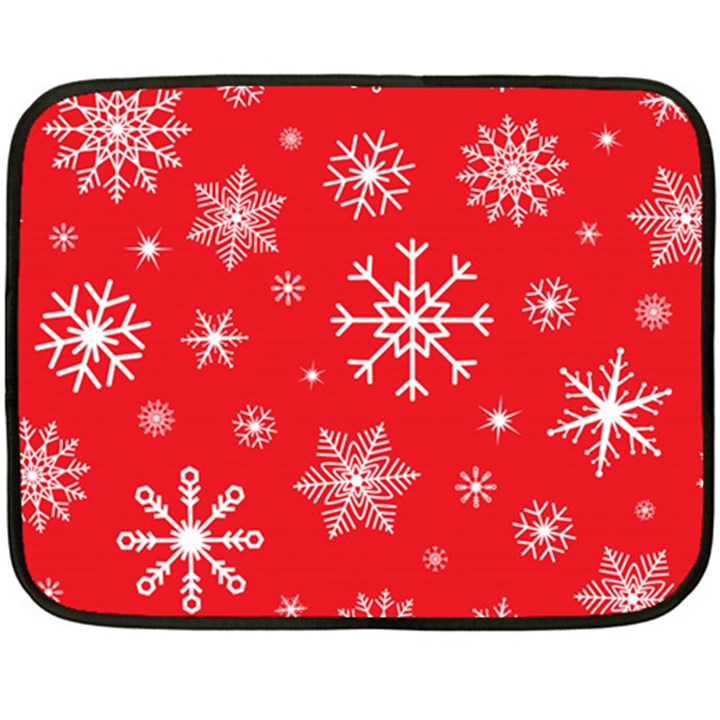 Christmas Seamless With Snowflakes Snowflake Pattern Red Background Winter Double Sided Fleece Blanket (Mini) 