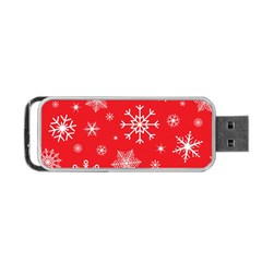 Christmas Seamless With Snowflakes Snowflake Pattern Red Background Winter Portable Usb Flash (one Side) by Vaneshart