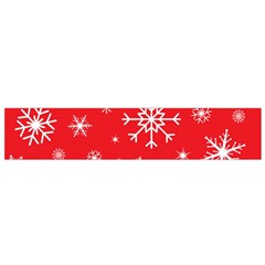 Christmas Seamless With Snowflakes Snowflake Pattern Red Background Winter Small Flano Scarf by Vaneshart