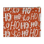 Ho Ho Ho Lettering Seamless Pattern Santa Claus Laugh Cosmetic Bag (XL) Back